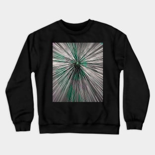 A colorful hyperdrive explosion - black and white with green highlights version Crewneck Sweatshirt